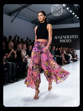 vibrant pink floral Capri wide-leg pants.